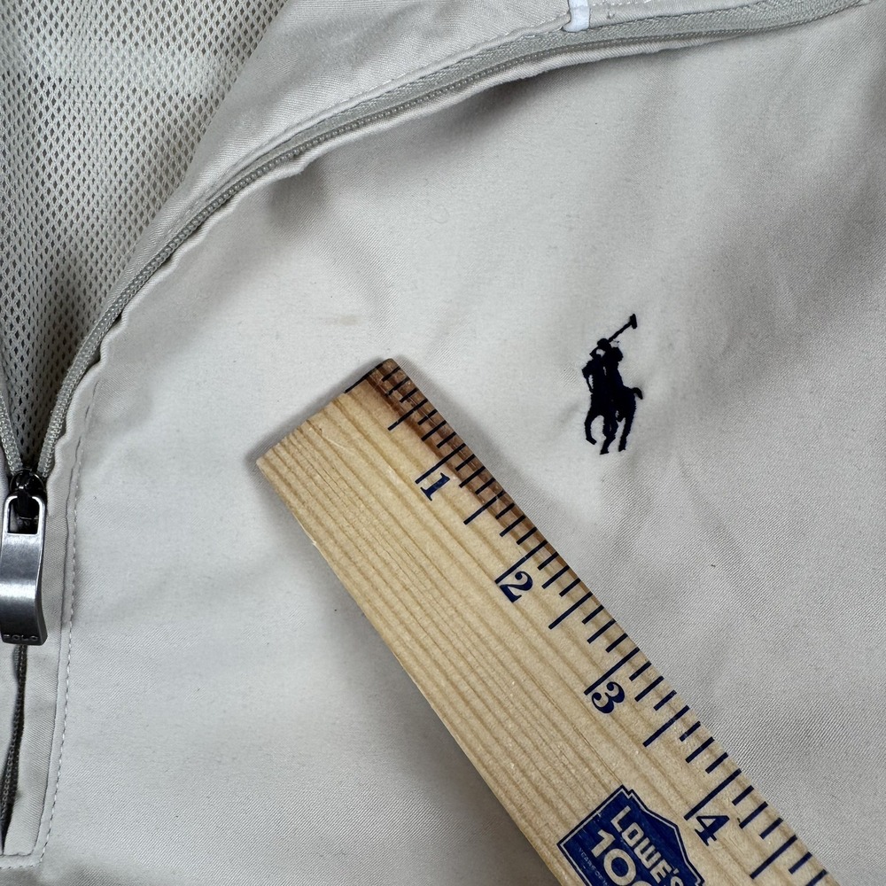 Polo Ralph Lauren 1/4 Zip Pullover Jacket Mens XL Beige Mesh Lined Windbreaker - Picture 12 of 12